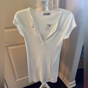 NWT Michael Stars White Cap Sleeve Tee